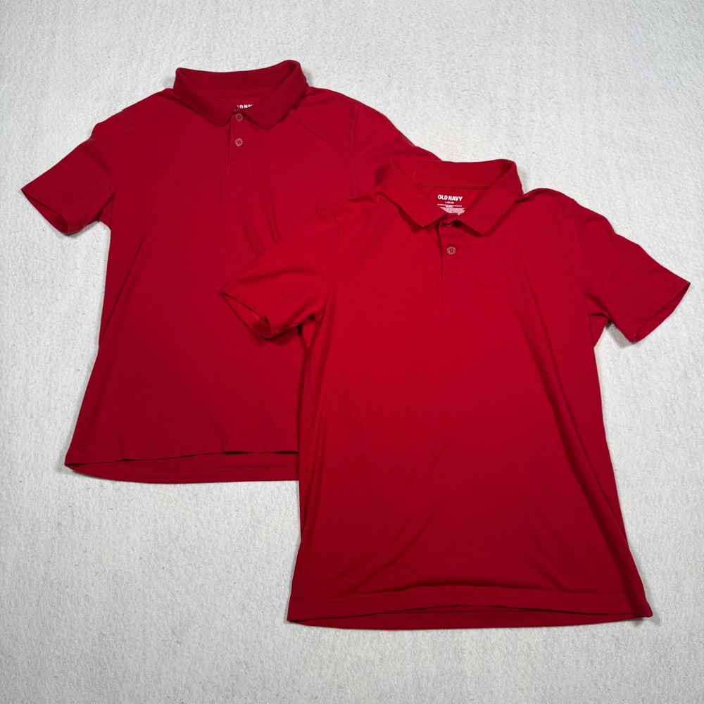 Old Navy Kids Red Uniform Jersey Polo Shirts 2-Pack Size L 10-12 416363-01